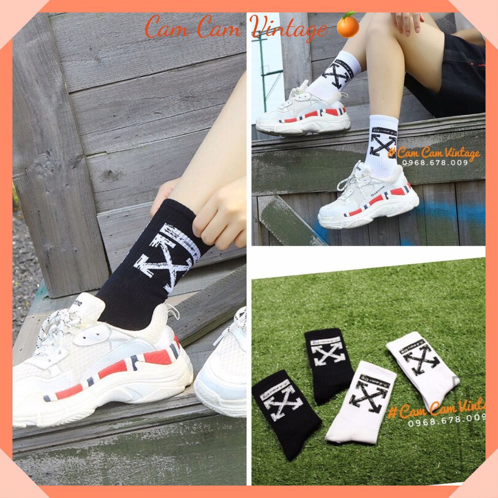 TẤT CAO CỔ NAM VỚ CAO CỔ NỮ  THỂ THAO ULZZANG UNISEX ĐEN TRẮNG CỔ CHỮ X