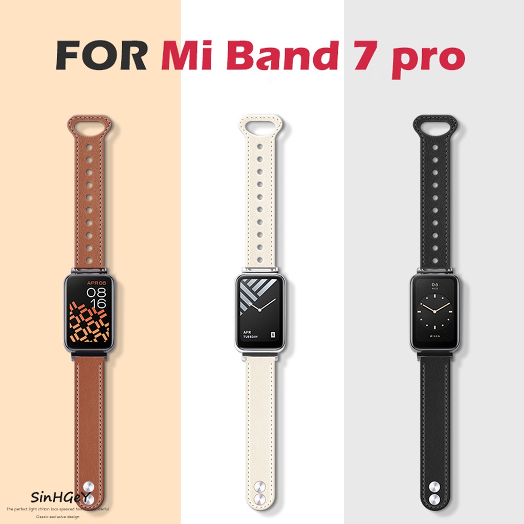 Dây Đeo Thay Thế Chất Liệu Da Bò Cho Xiaomi Mi band 7 Pro 7Pro