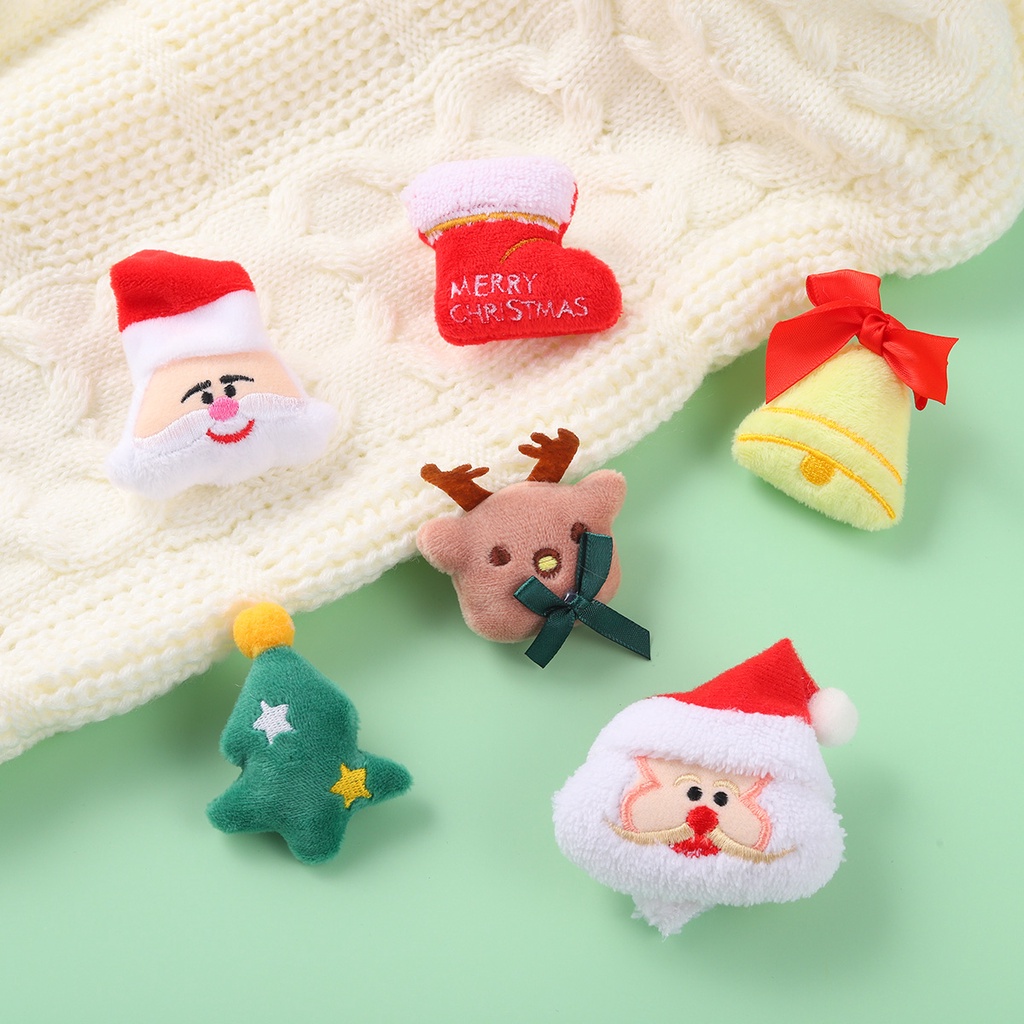 Huy hiệu cài áo thiết kế nhiều mẫu Giáng Sinh tùy chọn dệt kim đáng yêu