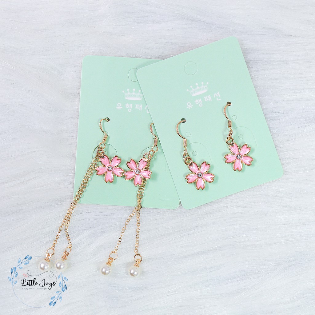 Bông tai hoa anh đào dài/ngắn Hàn Quốc nữ tính