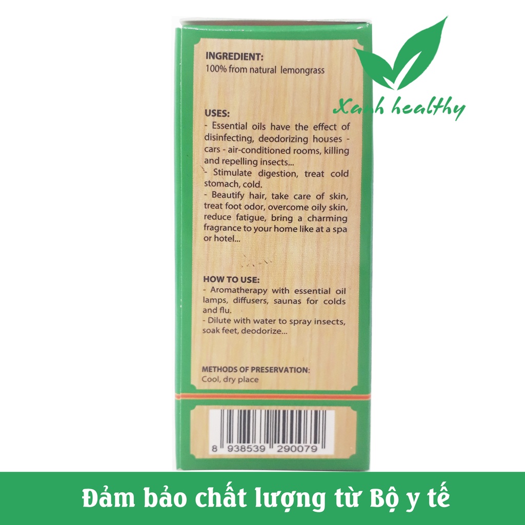 TINH DẦU SẢ CHANH nguyên chất giúp sát khuẩn, khử mùi, chăm sóc cơ thể, đuổi côn trùng hiệu quả - Lọ 50ml