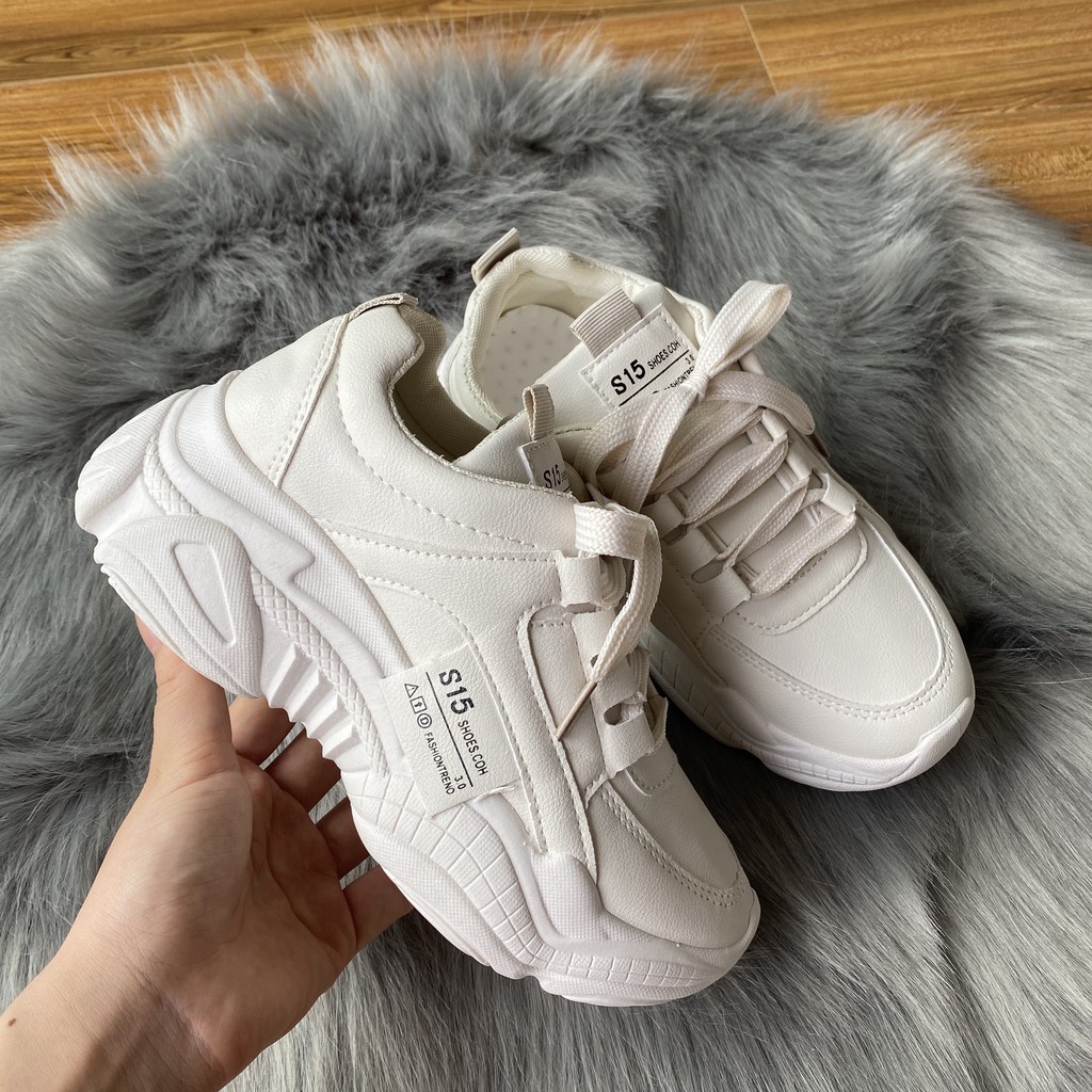 Giày Thể Thao Trắng Đế Cao Vạt Chữ Hàng QC (S15_S16) | BigBuy360 - bigbuy360.vn