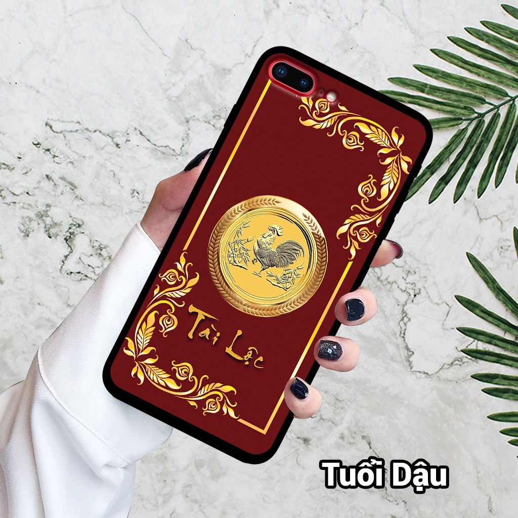 Ốp điện thoại IPHONE 7/7 PLUS/8/8 PLUS in hình 12 con giáp,phong thủy,bền đẹp – lưng kính tráng gương viền dẻo
