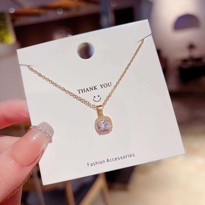 XiaoboACC Vòng Cổ Đính Kim Cương Thời Trang Hàn Quốc Bằng Thép Titan 38CM + 6CM