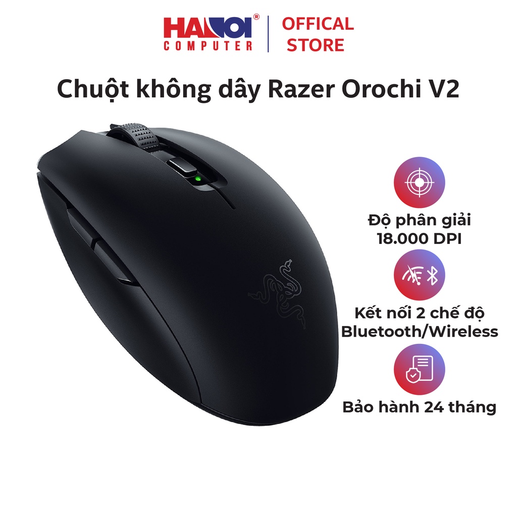 Chuột không dây Razer Orochi V2 (USB/Bluetooth) (RZ01-03730100-R3A1) Thiết kế siêu gọn nhẹ với trọng lượng chưa đến 60g