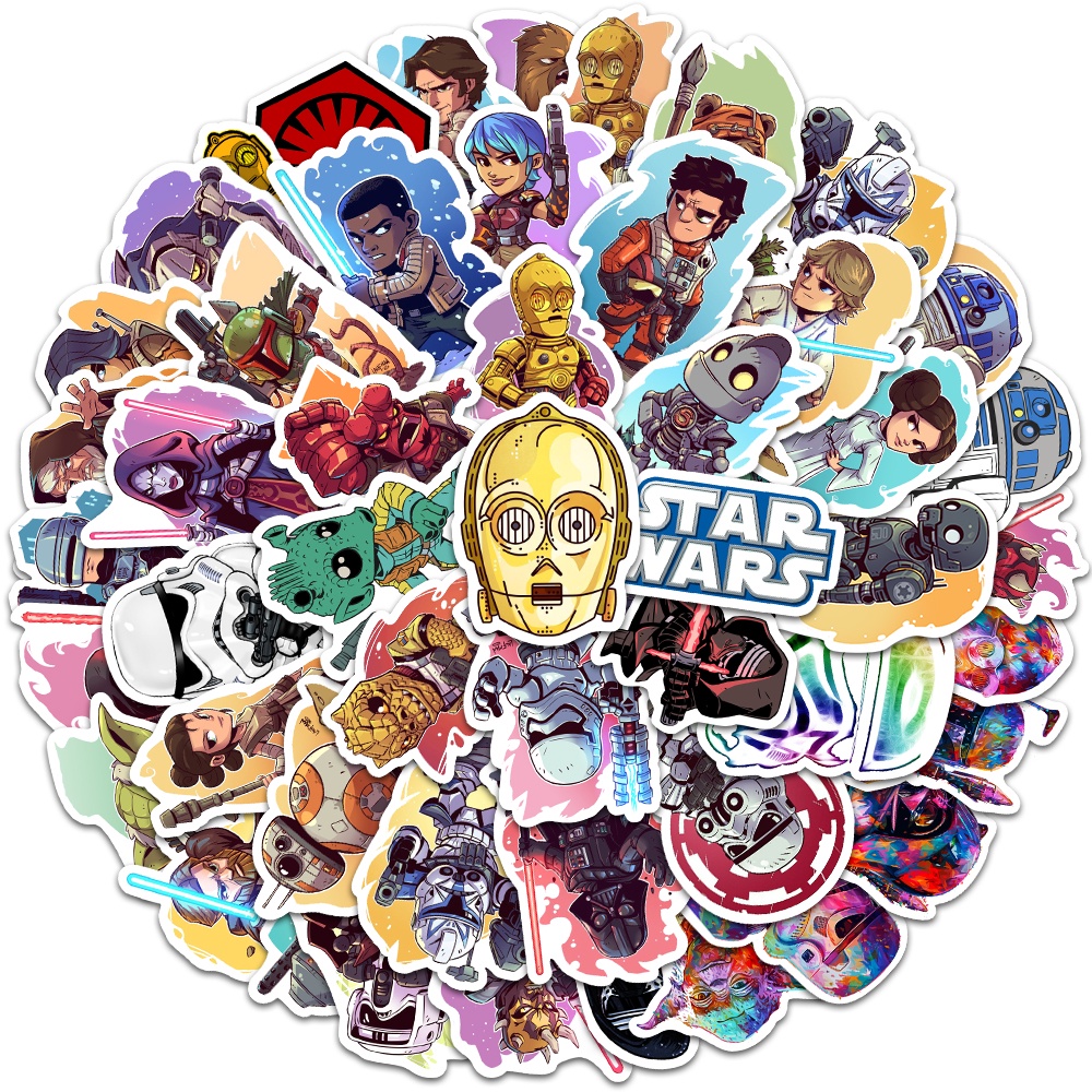 Set 10/50 Sticker Chống Thấm Nước Hình Ngôi Sao Vui Nhộn Dán Trang Trí Xe Đạp, Laptop