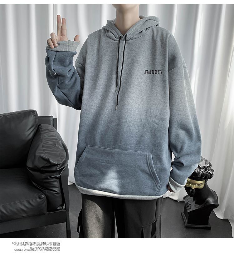 Áo Hoodie Tay Dài Phối Màu Gradient Phong Cách Hip Hop Cá Tính