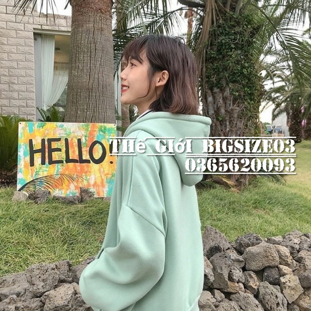 Áo hoodie khóa zip unisex xanh ngọc M L XL 2XL 40kg - 85kg | BigBuy360 - bigbuy360.vn