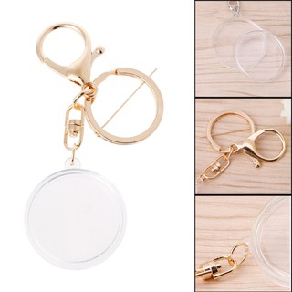 Móc khóa có hộp nhựa acrylic đựng đồng xu lưu niệm kích cỡ 30mm 27mm