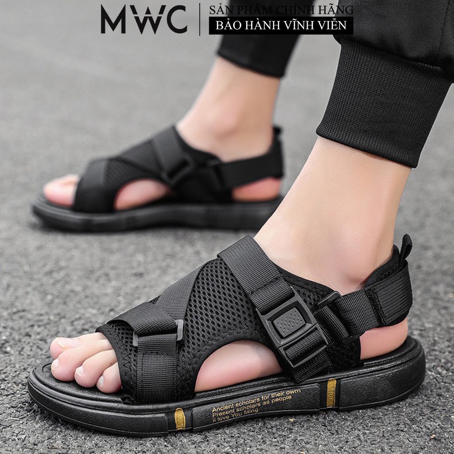 Giày MWC 7056 - Giày Dép Sandal Nam, Giày Dép Quai Hậu Quai Ngang Bản To Cool Ngầu
