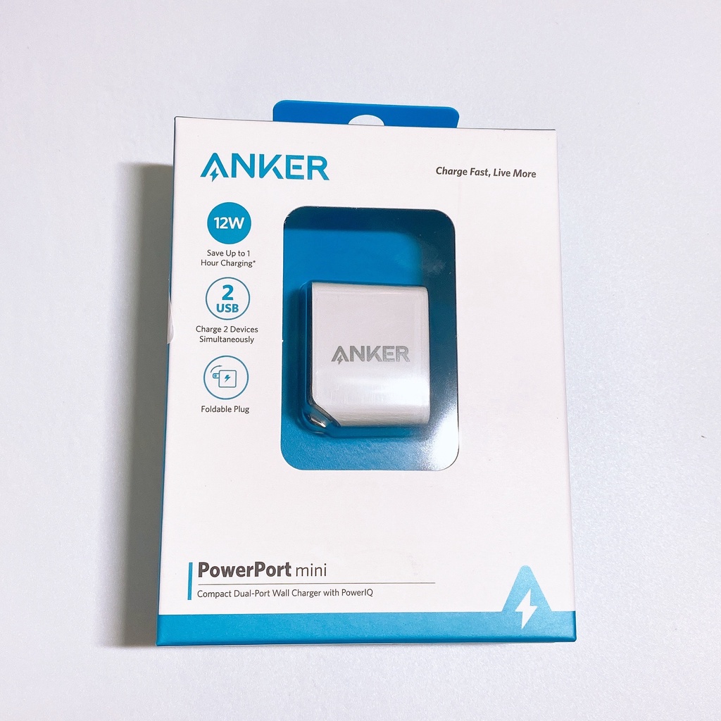 Sạc Anker PowerPort Mini 2 Cổng 12W - Mã A2620  cho Iphone Ipad 5V 5W 10W 12W 1A 2.4A