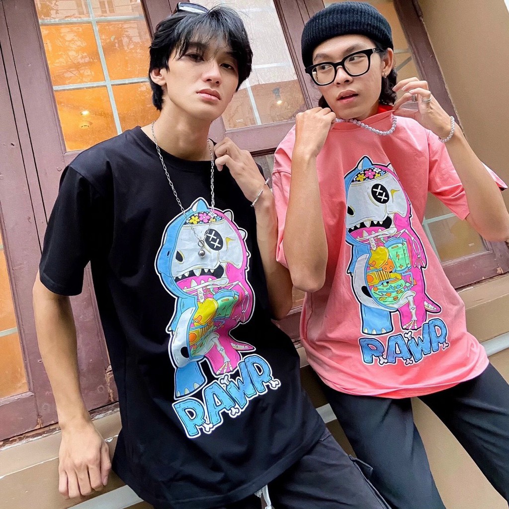 Áo thun dáng rộng tay lỡ nam nữ Unisex đẹp hàng cao cấp chất vải mềm mịn hình khủng long paw | BigBuy360 - bigbuy360.vn