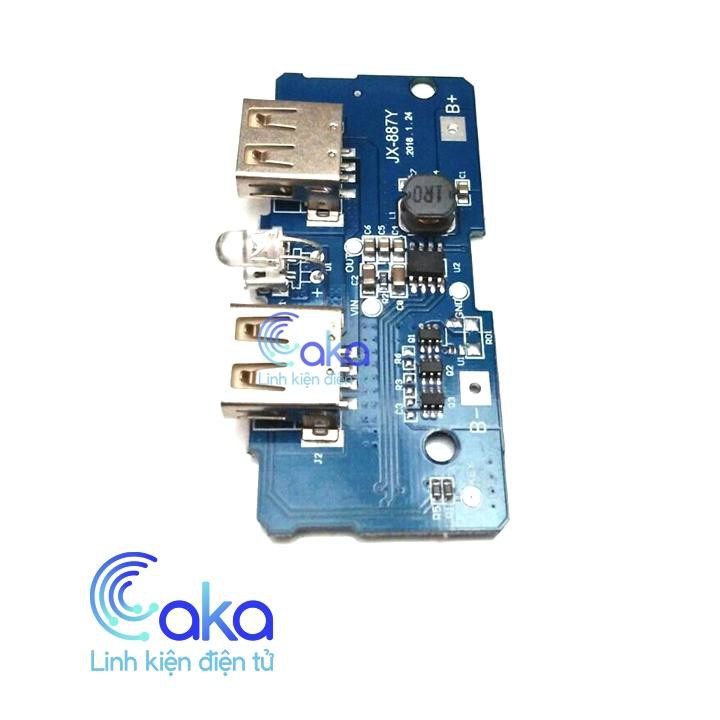 Caka Mạch sạc Pin dự phòng 2A 2 cổng USB