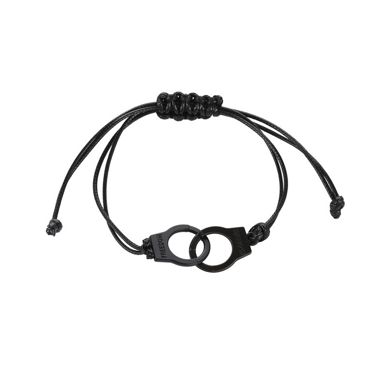 Fashionable European and American Style Handcuffed Handcuffs Braided Leather Strap