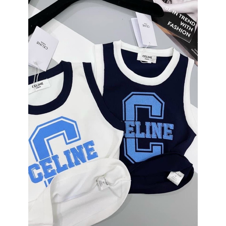 Áo Sát Nách Dáng Croptop In Chữ C