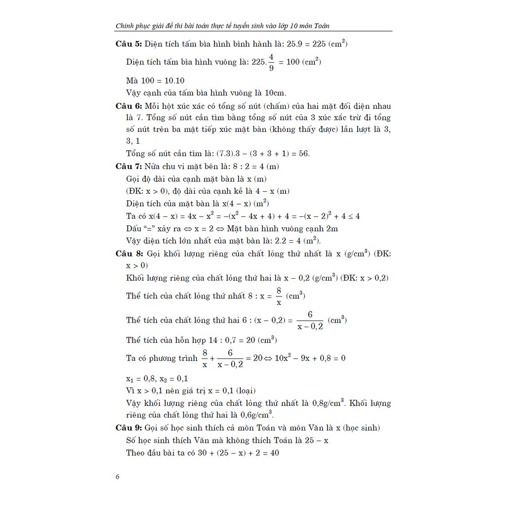 Sách - Chinh Phục Giải Đề Thi Bài Toán Thực Tế Tuyển Sinh Vào Lớp 10 Môn Toán