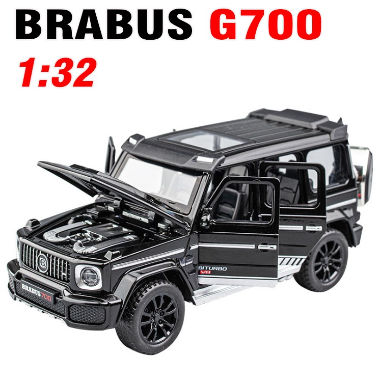 Xe mô hình ô tô Mercedes Ben AMG Brabus G700 tỉ lệ 1:32 xe bằng kim loại có âm thanh và đèn đồ chơi trẻ em
