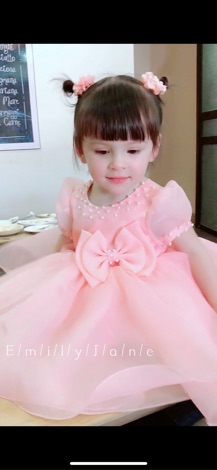 Váy đầm công chúa voan Hàn, váy cộc tay cho bé, váy cổ ngọc, váy xinh dự tiệc, đầm thiết kế.