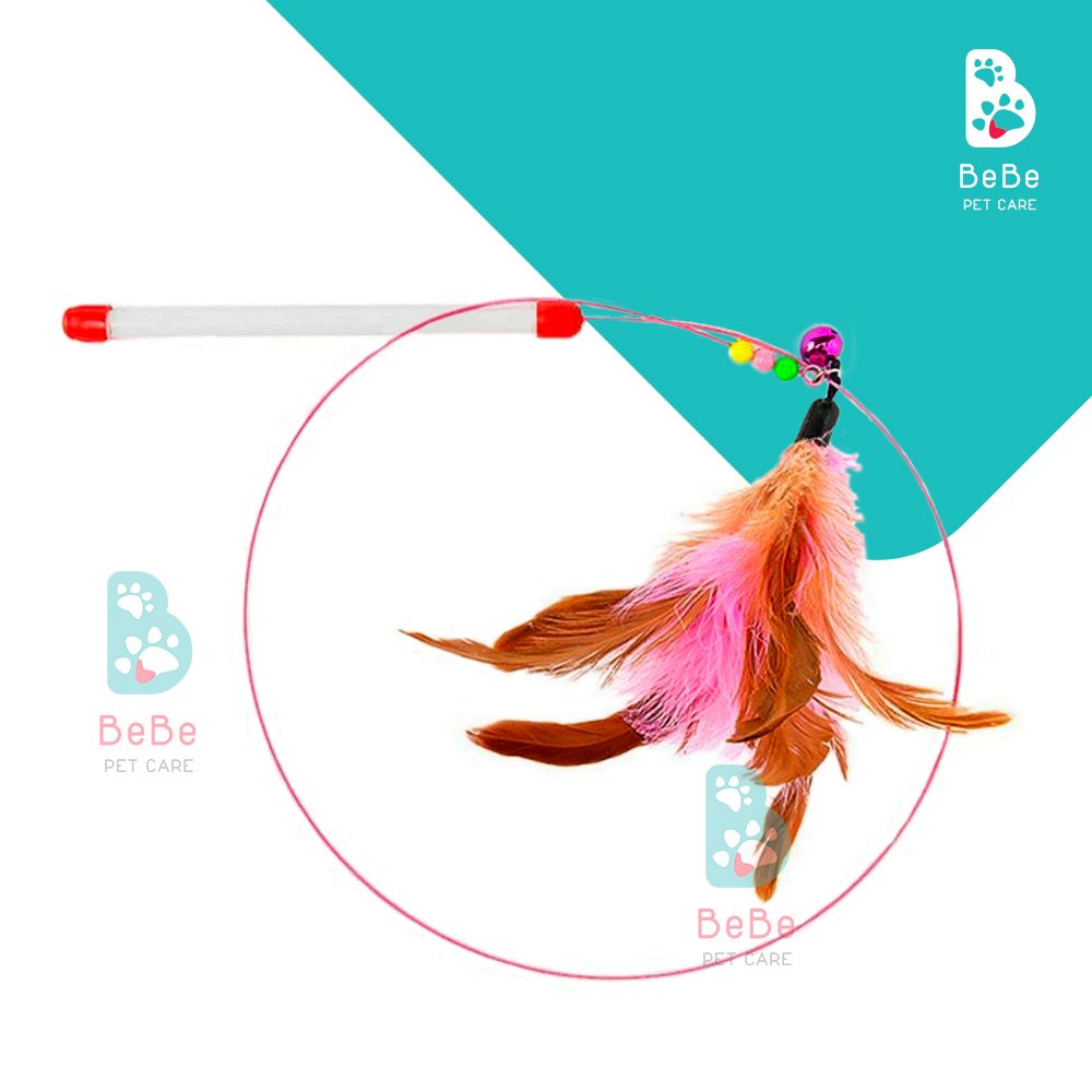 Cần Câu Mèo Dây Thép - Cây Vờn Mèo Vui Nhộn - Đồ Chơi Cho Mèo