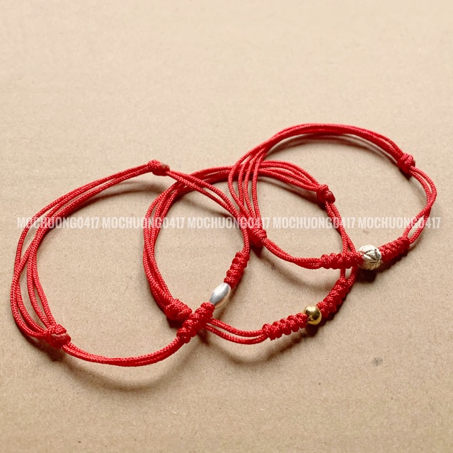 [GIÁ SỈ] Vòng tay chỉ đỏ, vòng tay handmade tết bạc cực xinh PH054