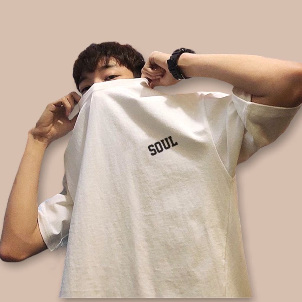 Áo thun nam nữ - Áo phông unisex nam nữ form rộng tay lỡ chữ SOUL đẹp vải dày mịn
