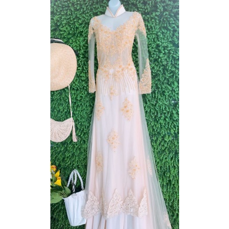 Thanh lý bộ áo dài đẹp size S 6 tà kèm quần