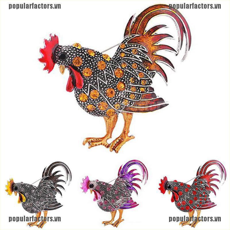 Ghim Cài Áo Hình Gà Trống Xinh Xắn Màu Sắc