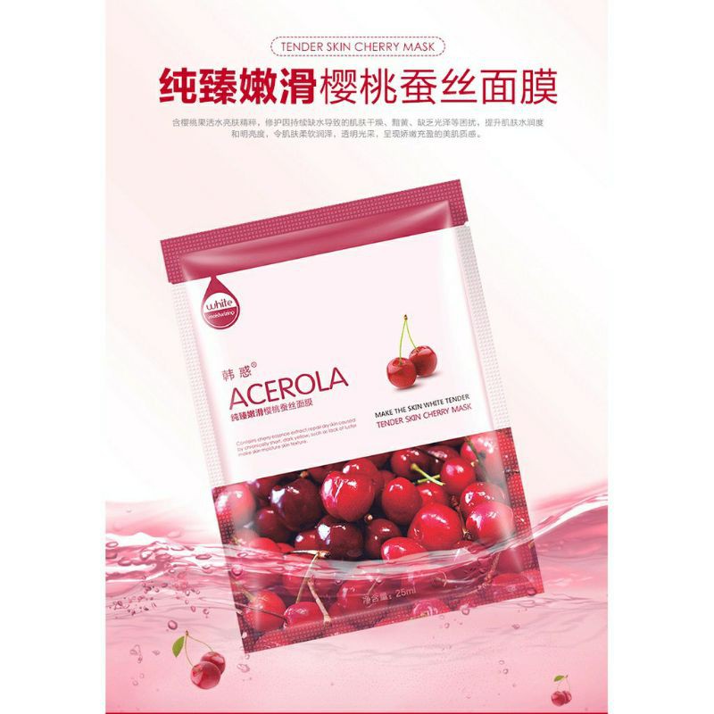 Combo 6 Mặt nạ giấy dưỡng da mụn cấp ẩm thải độc dưa leo, lô hội, cherry White