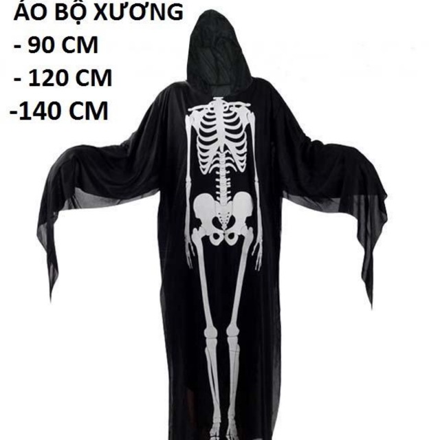 Áo Choàng có nón hình Bộ Xương - đầu lâu -Dơi - Ma cà rồng trang phục hoá trang halloween