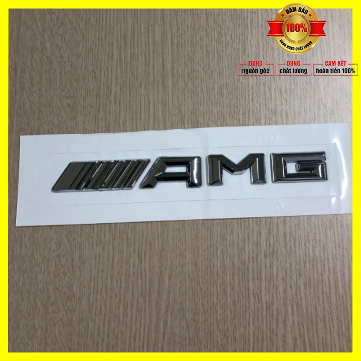 Sản phẩm  Decal logo 3D chữ nổi AMG dán xe đuôi ô tô nhựa ABS Kích thước18.5*1.5cm