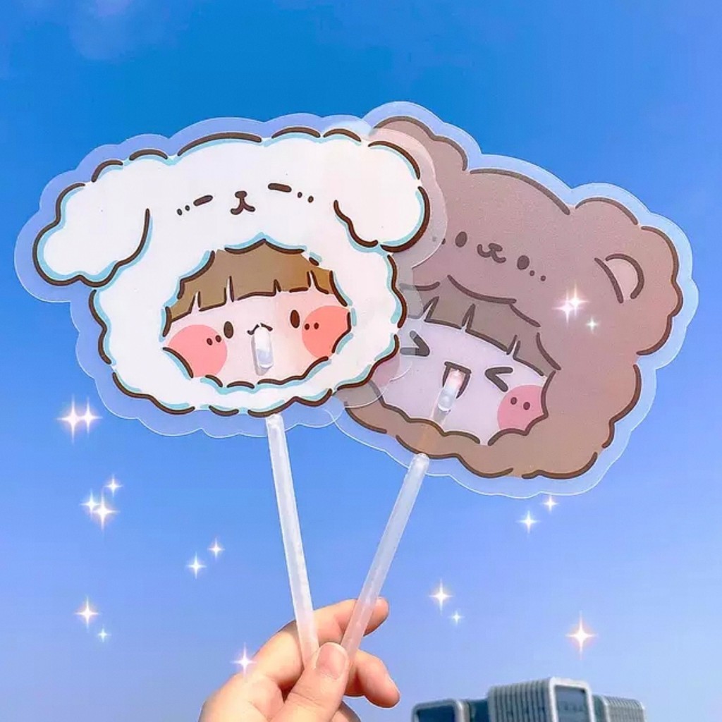 Quạt Mini Dễ Thương Cầm Tay Bằng Nhựa Họa Tiết Cute Nhiều Màu DDQ23