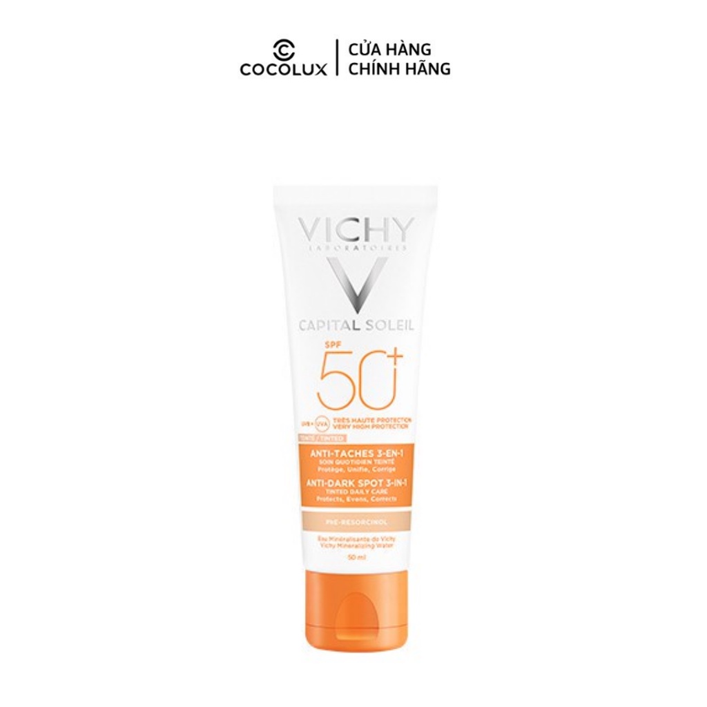 Kem Chống Nắng Vichy Giảm Mụn Capital Soleil 3in1 SPF 50+ 50ml