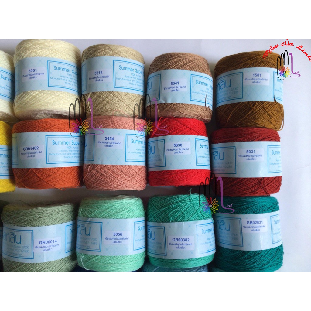 SỢI MÙA HÈ THÁI LAN SAHASIN SUMMER SUPER SOFT đan móc áo váy mùa hè  cuộn 200g