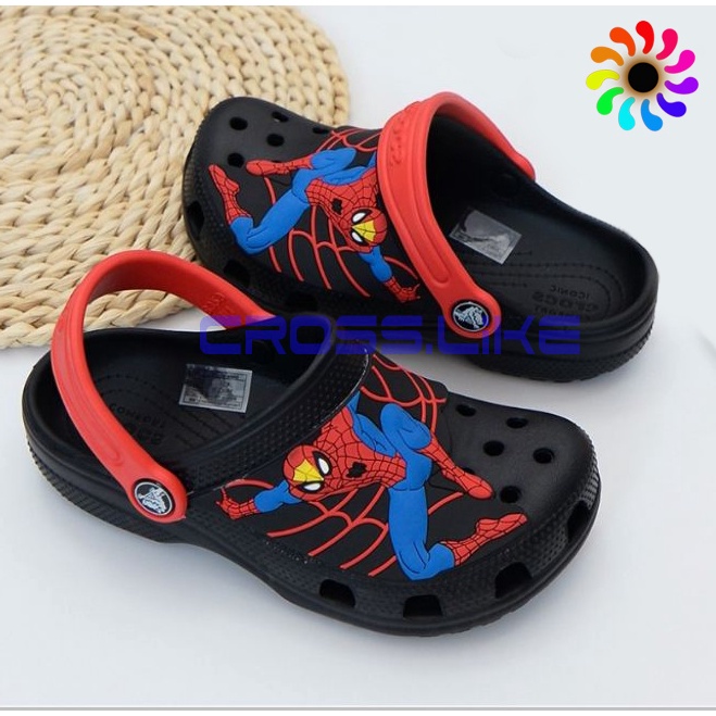 Dép nhựa cho bé trai CROSS, sục người nhện spider man, dép cho trẻ, đúc nguyên khối siêu bền