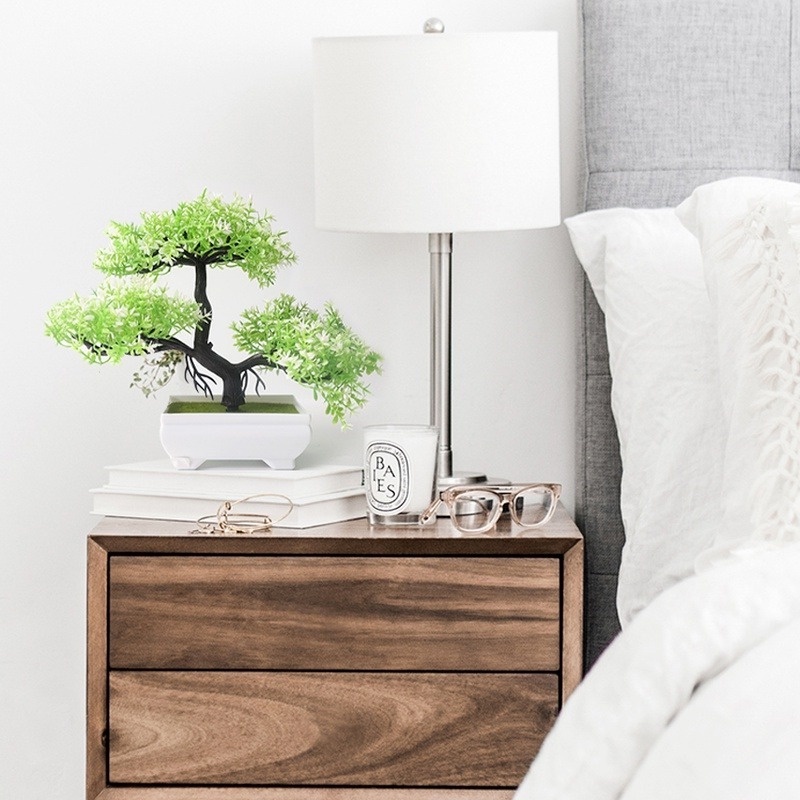 Chậu cây bonsai giả tùy chọn màu sắc trang trí nhà cửa