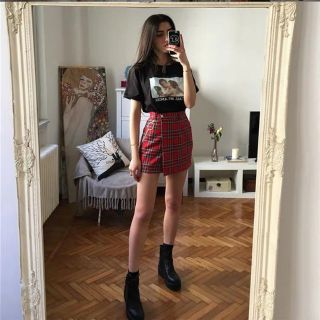 (SẴN M L) Chân váy chữ A kẻ caro ulzzang cạp cao 2019