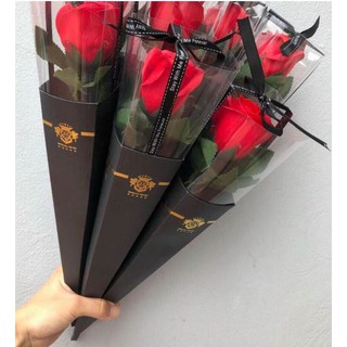 Hộp 1 bông hoa sáp thơm vĩnh cửu màu đỏ