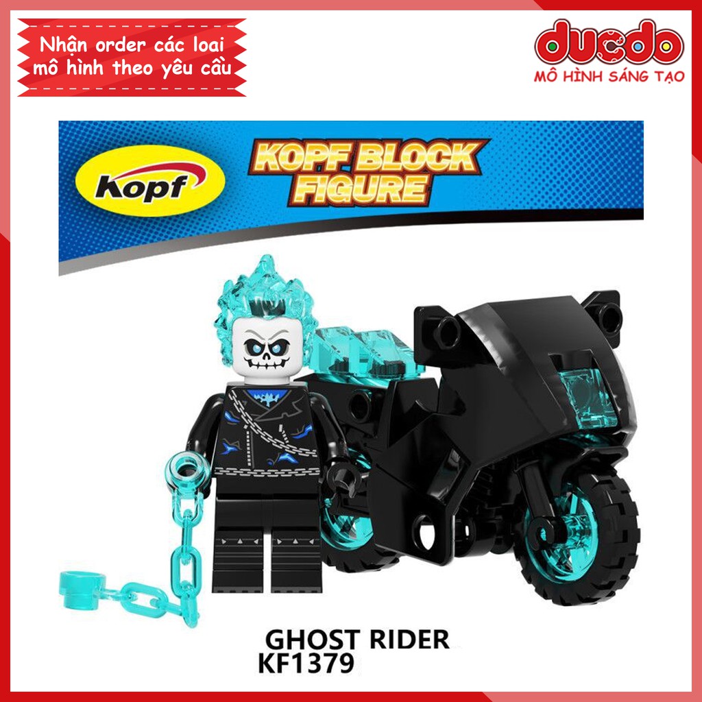 Minifigures nhân vật Ghost Rider kèm siêu xe - Đồ chơi Lắp ghép Xếp hình Mô hình Mini KF6120