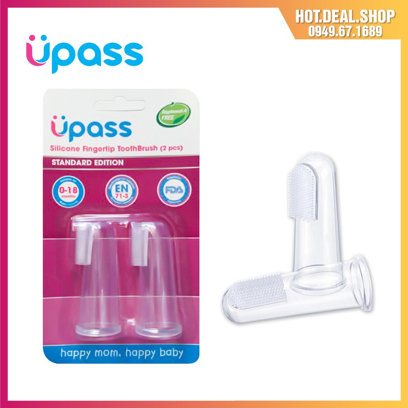 [Chính Hãng] Bộ 2 rơ lưỡi xỏ ngón Silicone cho bé UPASS - Rơ lưỡi silicon cho bé UP4002C