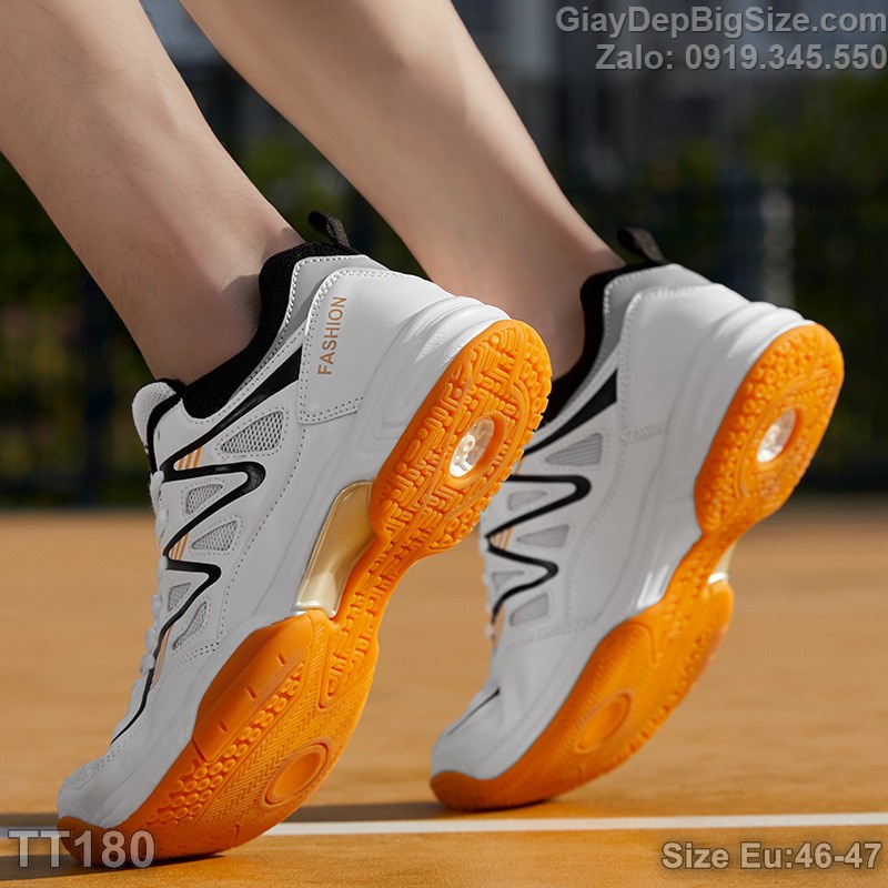 Giày chơi cầu lông tennis bóng chuyền, giày tập thể thao big size cỡ lớn Eu:46-47 cho nam chân to
