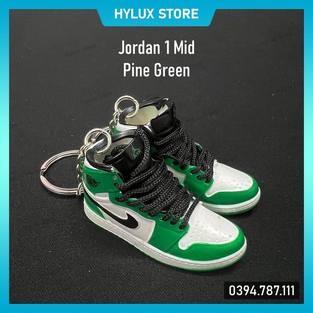 Móc khóa giày 3D Jordan 1 Mid Pine Green cao cấp