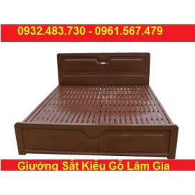 giường sắt giả gỗ cao cấp (hcm)