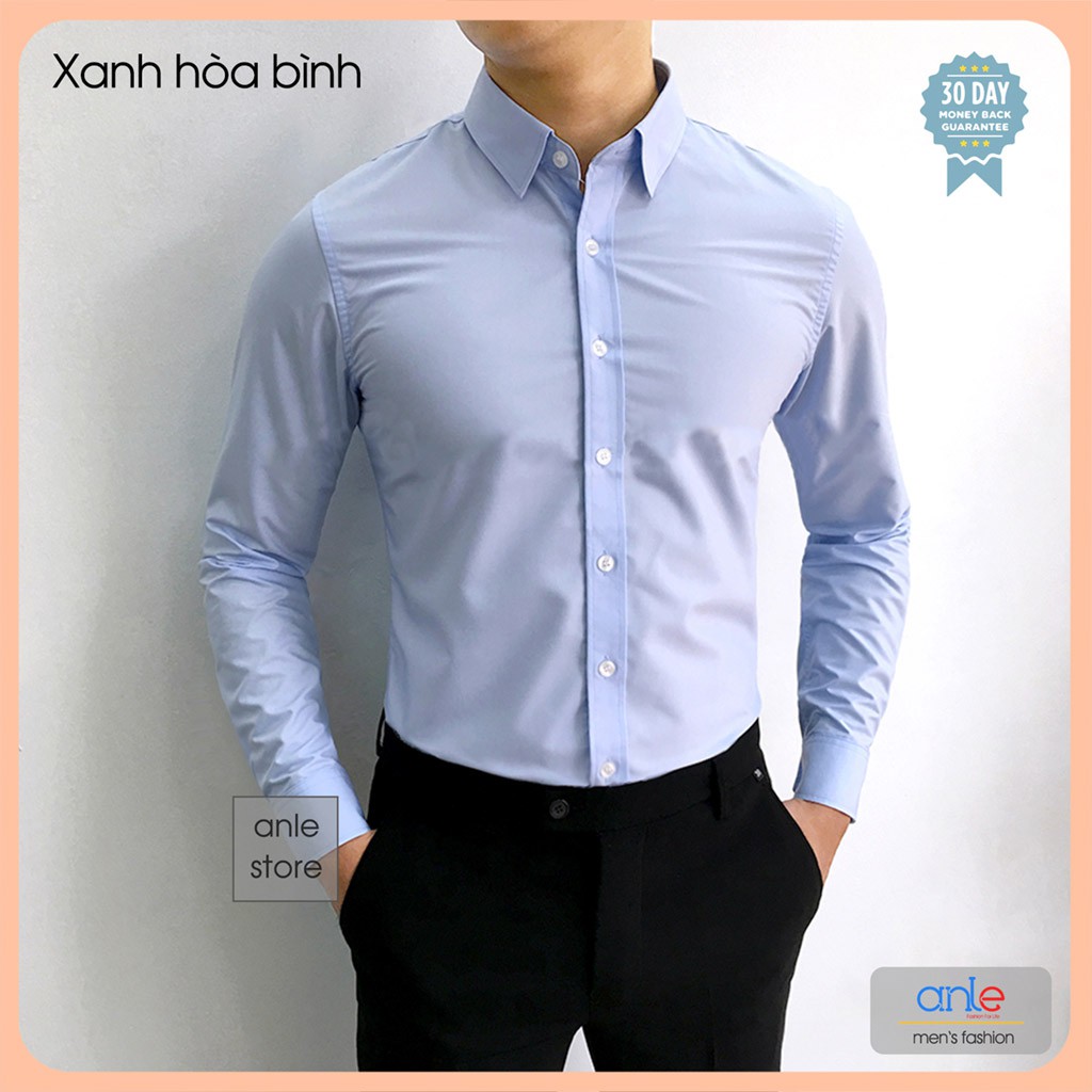 Áo sơ mi nam công sở LOUIS dài tay đẹp form Hàn Quốc Cotton lụa xuất khẩu cao cấp màu trắng đen [Ảnh và Video Thật]