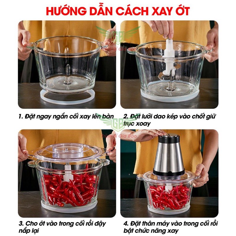 Máy xay thịt đa năng KITCHEN chính hãng , inox 304 không gỉ bảo đảm sức khỏe , cối xay tỏi ớt 2 lit