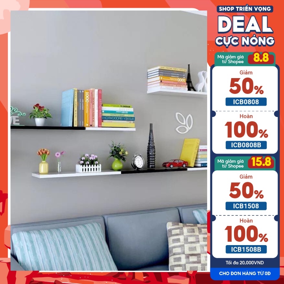 Kệ Treo Tường Decor Trang Trí Không Gian Nhà Cửa dài 30cm,40cm,50cm,60cm,80cm .