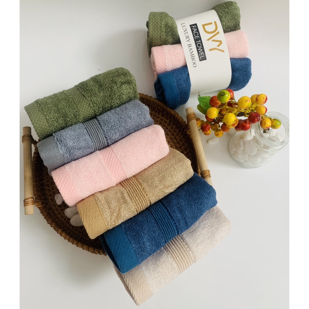 ( Chính Hãng) Khăn Mặt  Sợi Tre Bamboo Cao Cấp DVY