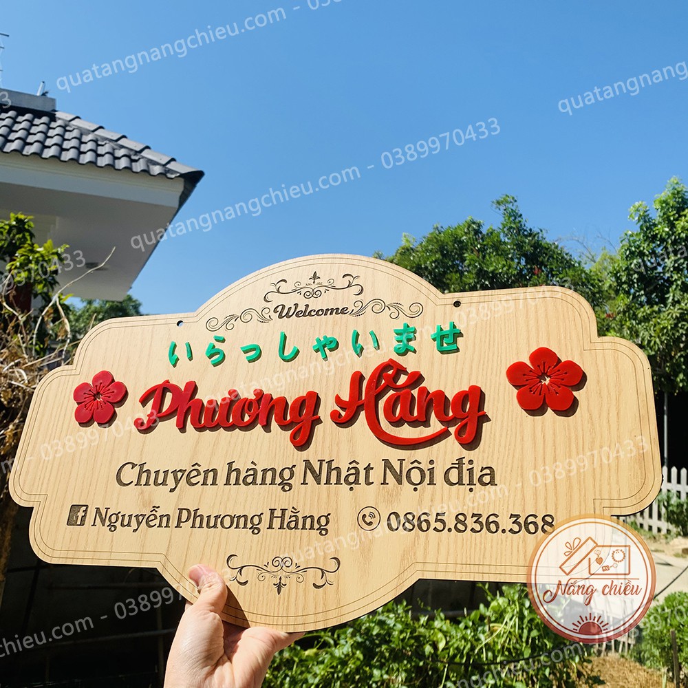 Bảng hiệu treo cửa hàng shop chuyên hàng nội địa Nhật_ Decor cửa hàng Nhật, hàn_ Bảng hiệu cho shop chuyên bán mỹ phẩm