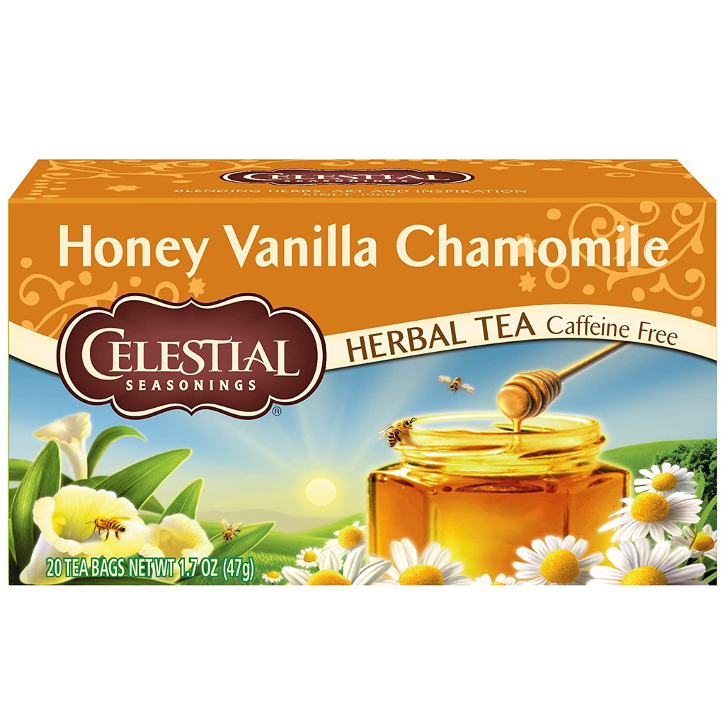 Trà ngủ ngon hoa cúc mật ong vanilla Celestial date 2023