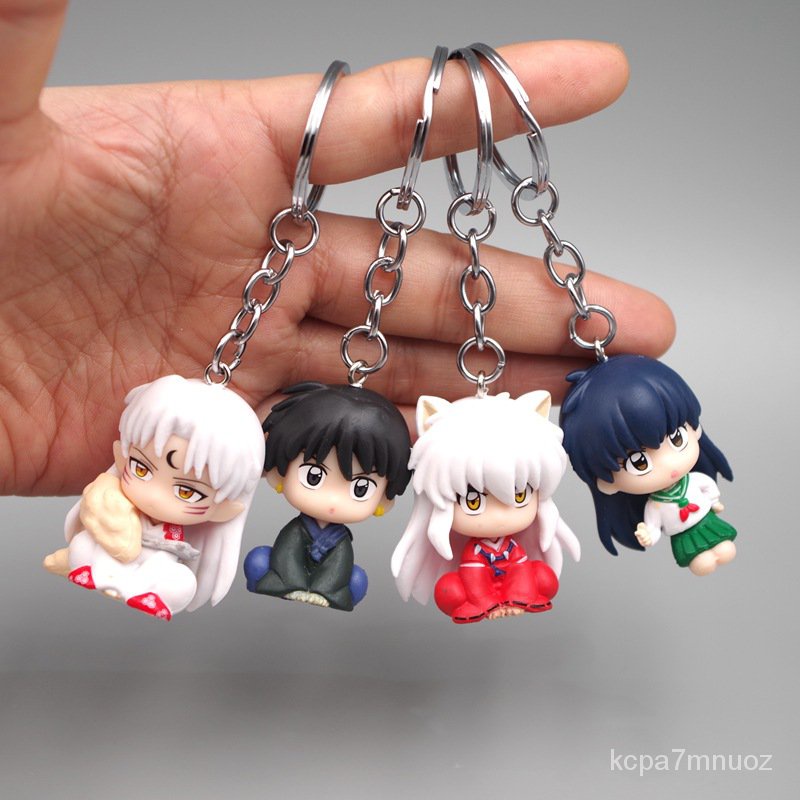 AnimeQPhiên Bản Inuyasha Mô Hình Thủ Công Shashimaru Búp Bê Búp Bê Móc Khóa Cặp Mặt Dây Chuyền Túi Phụ Kiện Quà Tặng