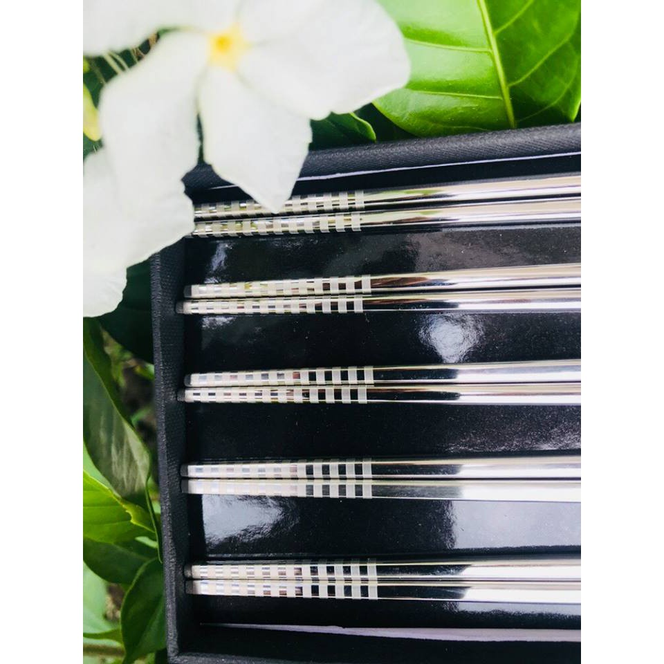 Set 5 đôi đũa Inox nội địa Nhật bản, Inox đặc ruột thiết kế như đũa gỗ.